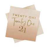 Gold Foiled Twenty One Napkins 16pk