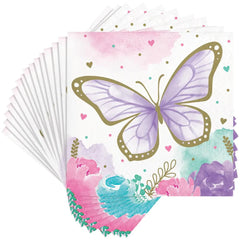 Butterfly Shimmer Beverage Napkins 16pk