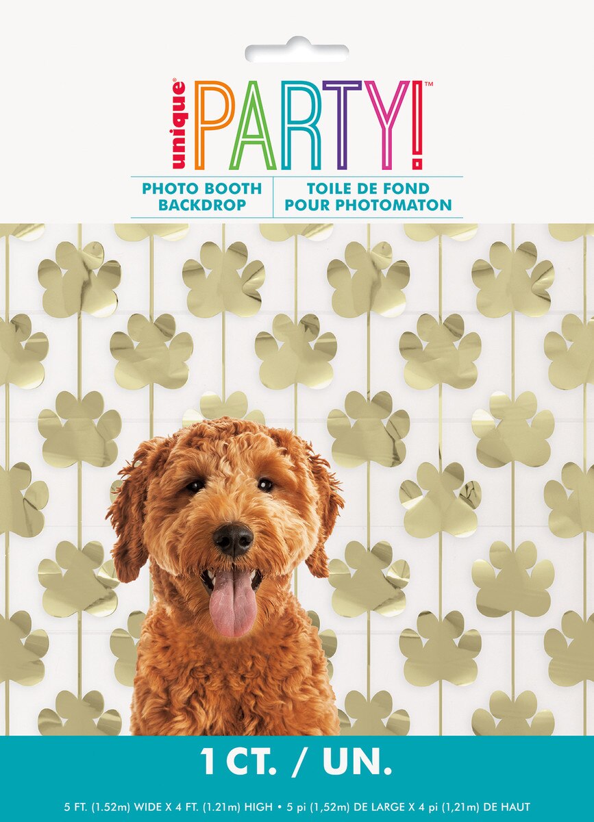Gold Paw Print Foil Backdrop Kit