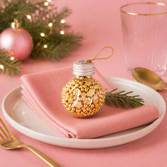 Golden Holly Sprinkle Orb Decorations
