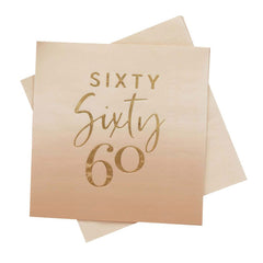 Gold Foiled Sixty Napkins 16pk