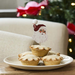 Santa Baby Pom Pom Cupcake Toppers 12pk