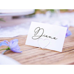 Silver Wedding Heart Place Card Holders 10pk
