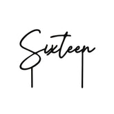 Black Sixteen Acrylic Cake Topper