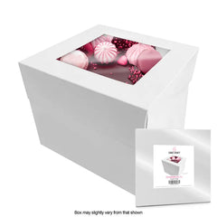 Tall Window Cake Box 8x8x10in (20cm x 20cm x 25cm high)