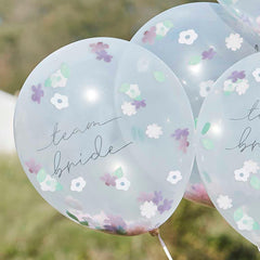 Boho Floral Confetti Hen Party Balloons 5pk