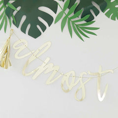 Botanical Hen Party Gold Almost Mrs Banner