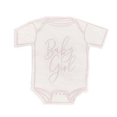 Pink Baby Girl Onesie Shaped Napkins 16pk