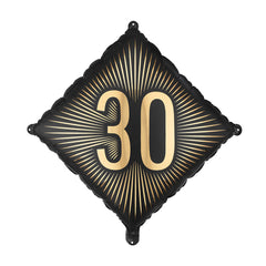 Black & Gold 30 Foil Balloon