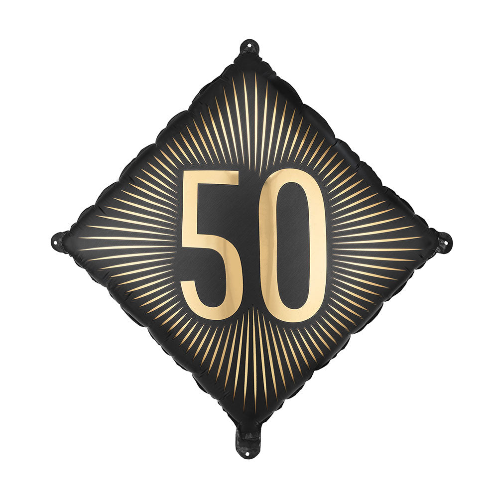 Black & Gold 50 Foil Balloon