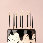 Black & Gold Double Dipped Candles 12pk