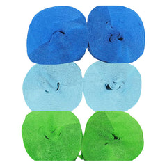 Blue & Green Crepe Streamers 6pk