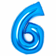 Blue Giant Foil Number Balloon - 6