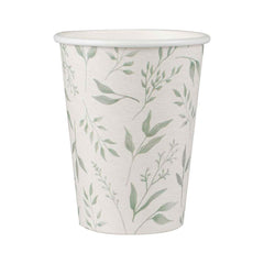 White & Green Botanical Cups 8pk