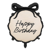 Bow Happy Birthday Round Foil Balloon