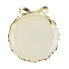 Beige & Gold Bow Large Plates 6pk