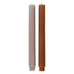 Christmas Copper Ribbed Dinner Candles
