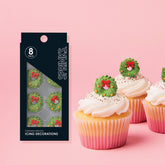 Christmas Wreaths Icing Decorations 8pk