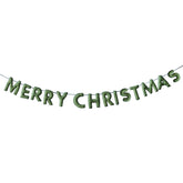 Green Felt Merry Christmas Bunting Banner