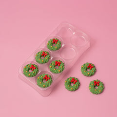 Christmas Wreaths Icing Decorations 8pk