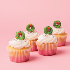 Christmas Wreaths Icing Decorations 8pk