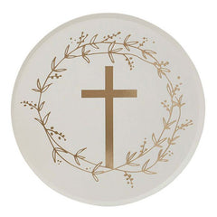 Christening & Communion Gold Cross Plates 8pk
