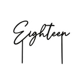Black Eighteen Acrylic Cake Topper
