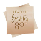 Gold Foiled Eighty Napkins 16pk