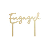 Engagement Gold Engaged Cake Topper