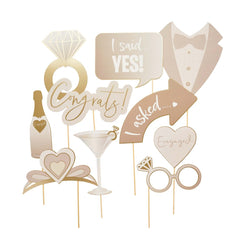 Engagement Photo Booth Props 10pk