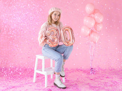 Rose Gold Mini Foil Number Balloon - 0