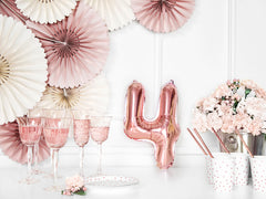 Rose Gold Mini Foil Number Balloon - 4