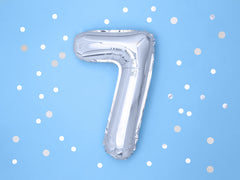 Silver Mini Foil Number Balloon - 7