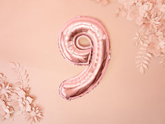Rose Gold Mini Foil Number Balloon - 9