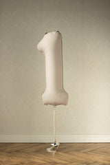 White Sand Giant Foil Number Balloon - 1