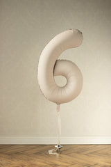 White Sand Giant Foil Number Balloon - 6