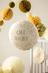 Floral Oh Baby Round Foil Balloon