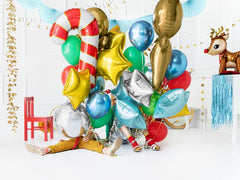 Large Red Candy Cane Foil Balloon