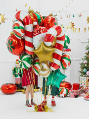 Large Red Candy Cane Foil Balloon