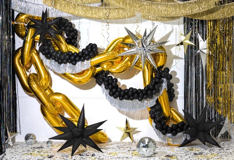 Large Silver Starburst Foil Balloon