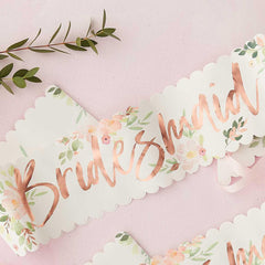 Floral Hen Party Bridesmaid Sashes 2pk