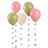 Fairy Garden Balloons with Floral Tails 5pk