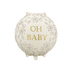 Floral Oh Baby Round Foil Balloon