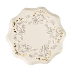 Beige Flower Plates 6pk
