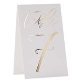 Gold Wedding Table Card Numbers