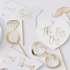 Gold Wedding Photo Booth Props