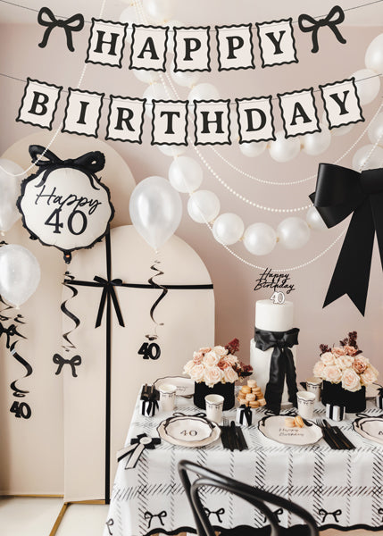 Bows Happy Birthday Banner