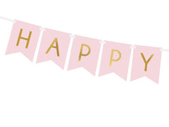 Pink Happy Birthday Banner