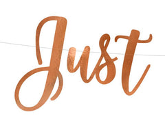 Just Married Rose Gold Banner