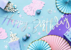 Iridescent Happy Birthday Banner